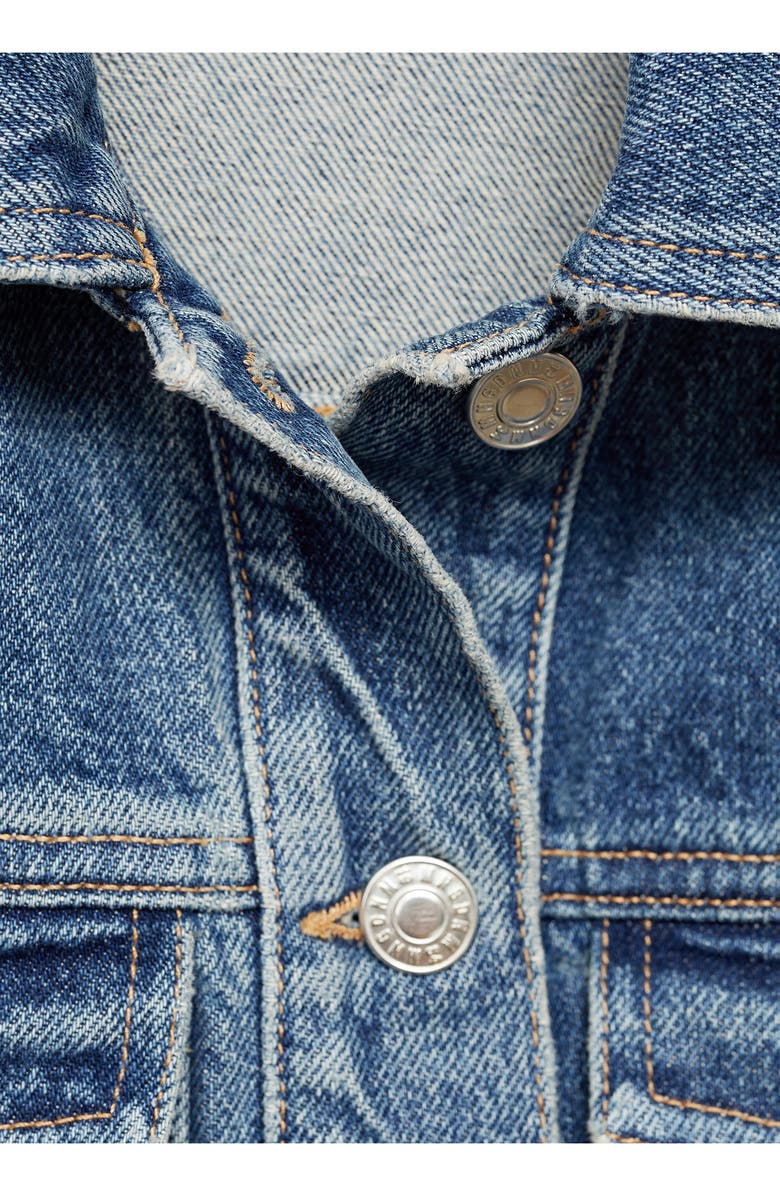 MANGO Star Detail Sleeveless Denim Dress, Alternate, color, Medium Blue