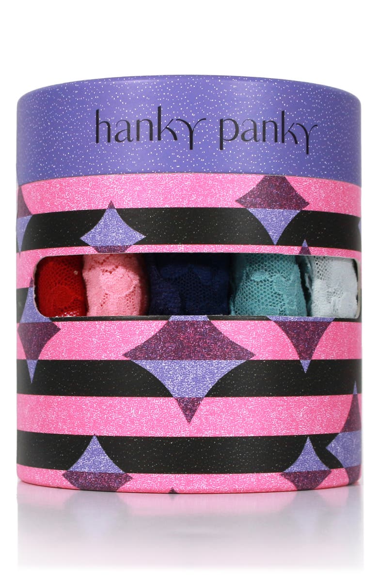 Hanky Panky Holiday Assorted 5-Pack Original Rise Thongs, Main, color, 