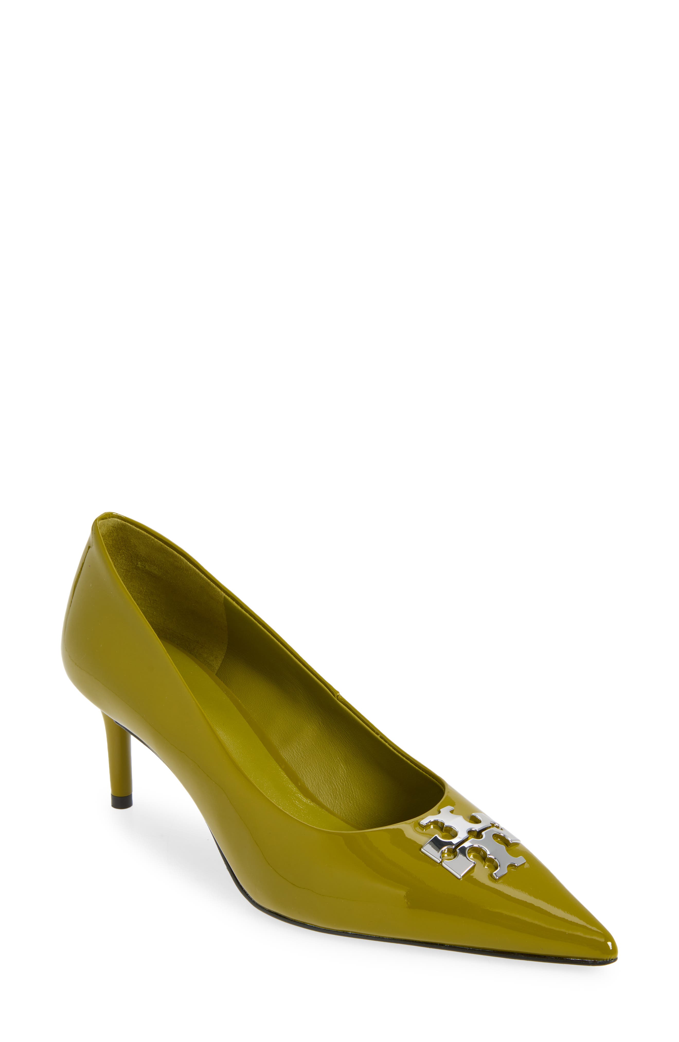 Charlie Patent Leather Pump, Main, color, MOSS / SILVER
