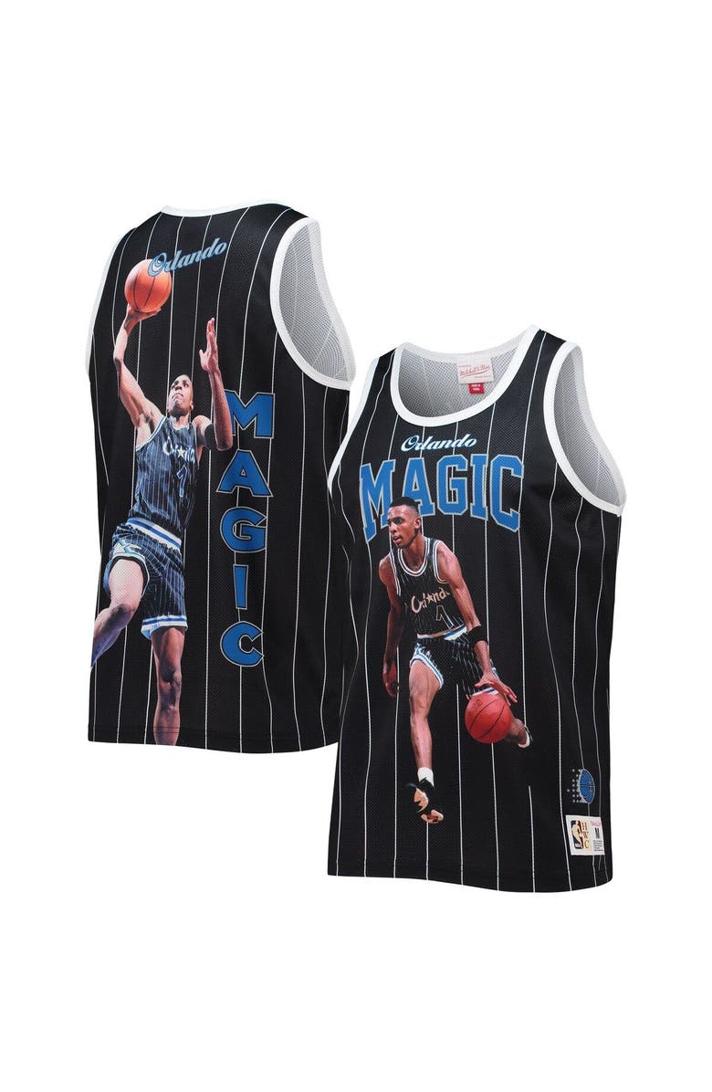 Mitchell & Ness Men's Mitchell & Ness Penny Hardaway Black Orlando Magic Hardwood Classics Player Tank Top, Main, color, 