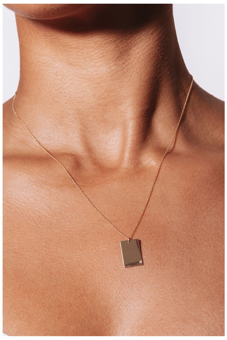 Goldie Initial Tag Pendant Necklace, Alternate, color, GOLD / C