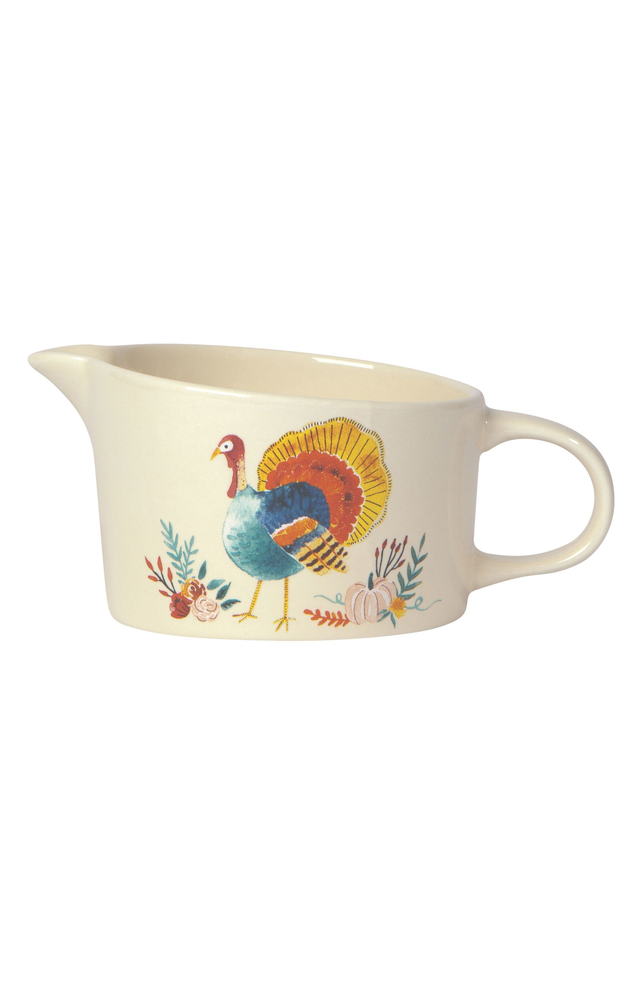 Harvest Turkey Stoneware Gravy Boat