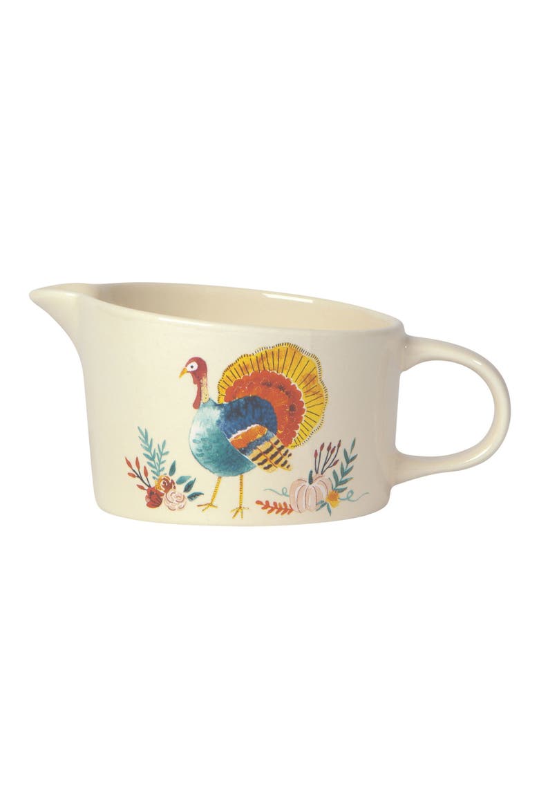 Harvest Turkey Stoneware Gravy Boat, Main, color, HARVEST TURKEY