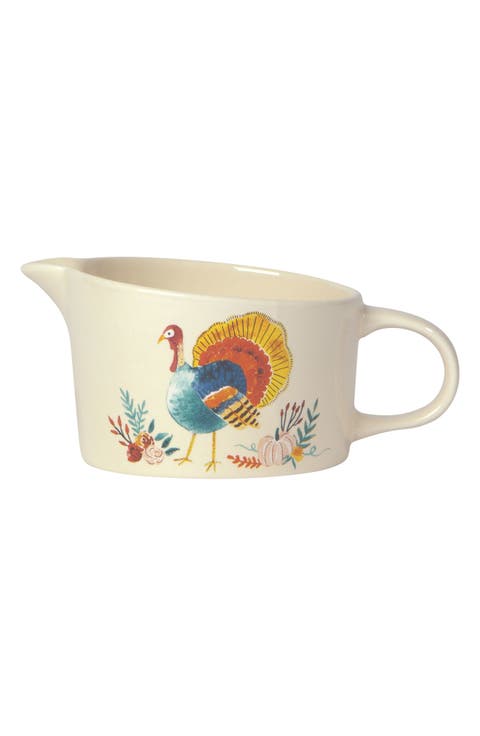 Harvest Turkey Stoneware Gravy Boat