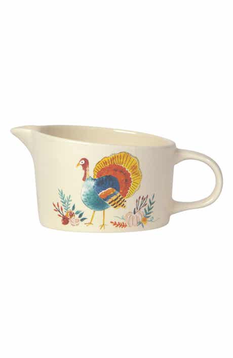 Harvest Turkey Stoneware Gravy Boat