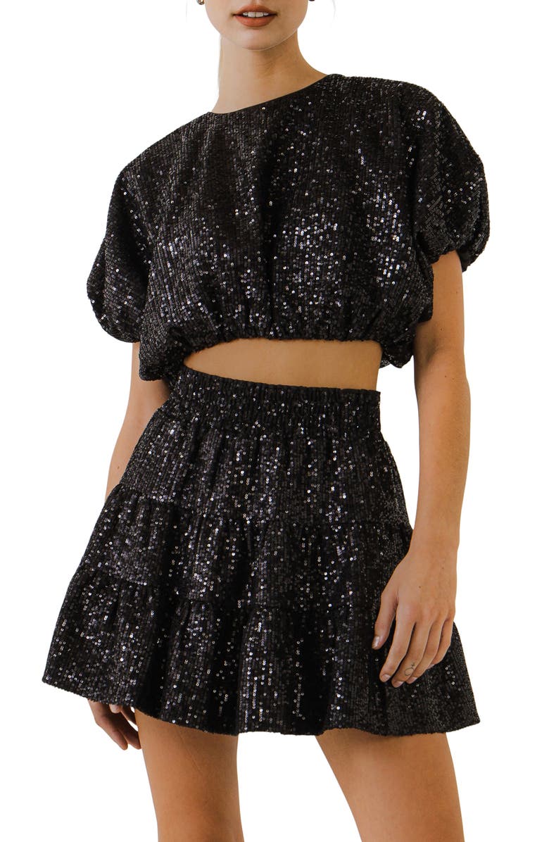 Endless Rose Sequins Crop Top, Alternate, color, 