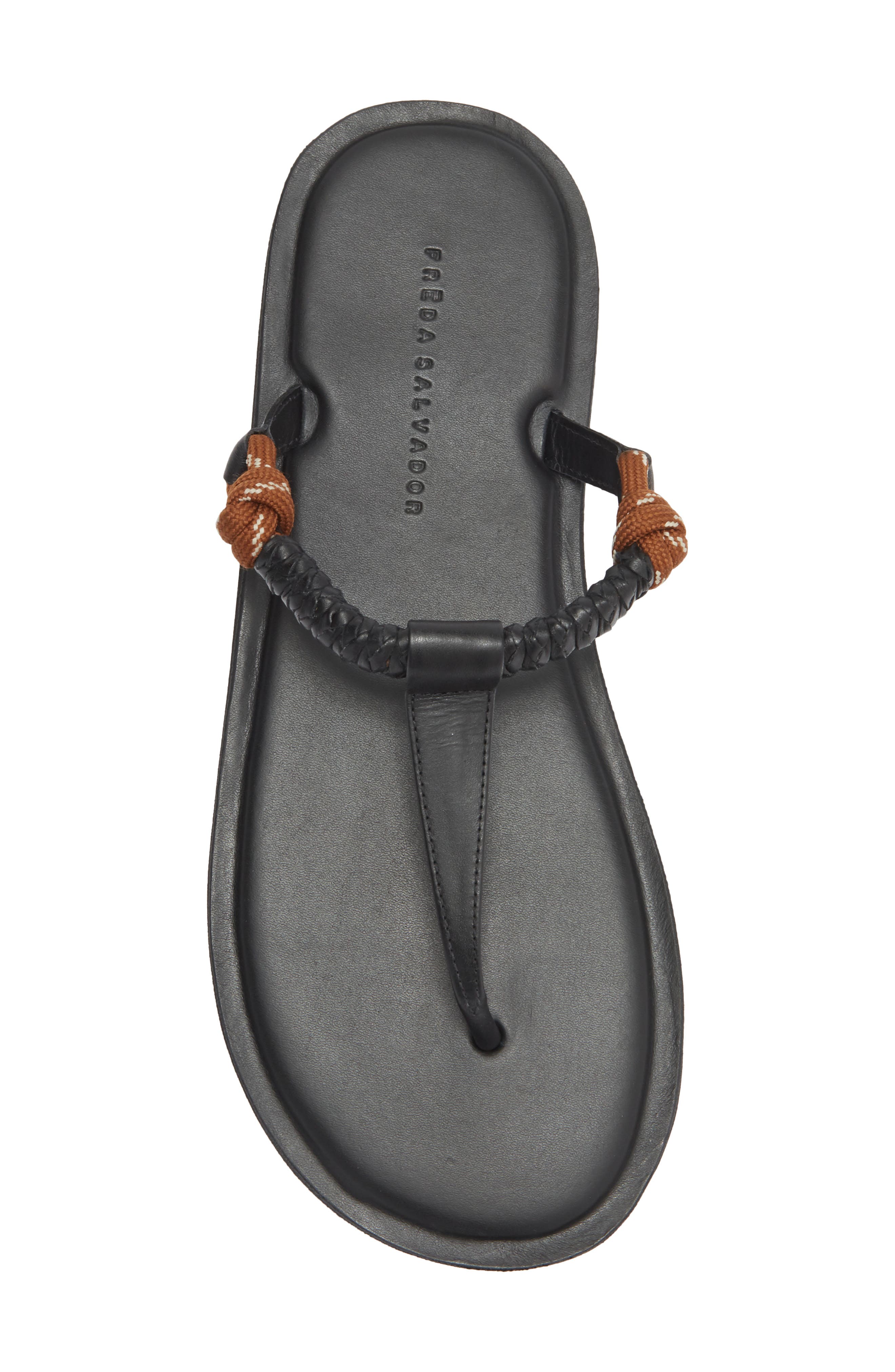 Selah Knotted T-Strap Sandal, Alternate, color, CHOCOLATE ROPE COMBO