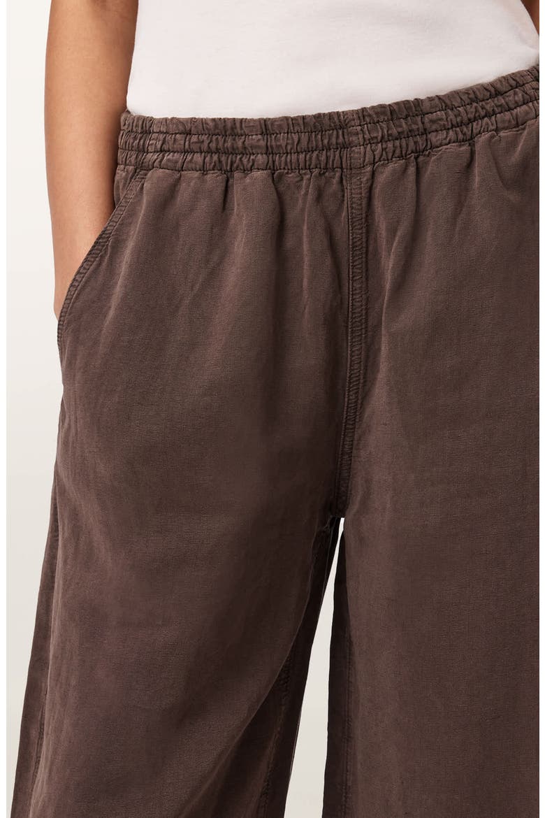 Jett Wide Leg Pull-On Pants, Alternate, color, PLUM BROWN