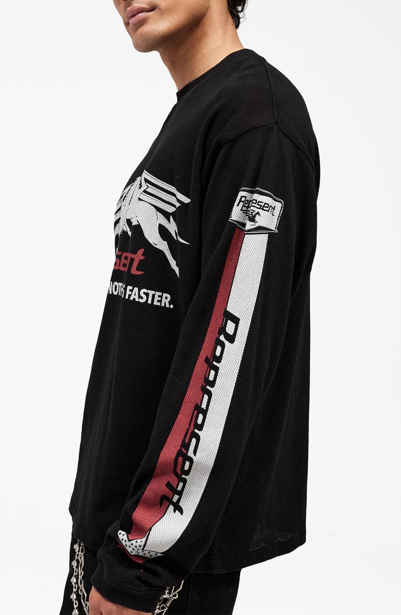 Represent Long Sleeve Cotton Graphic T-Shirt, Alternate, color, Jet Black