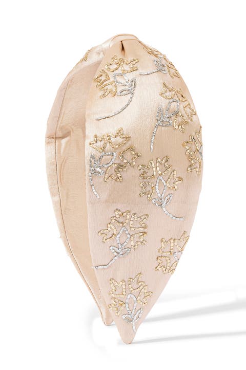 Champagne Bloom Embroidered Headband