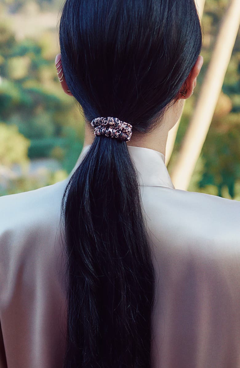 slip Pure Silk 3-Pack Skinny Scrunchies, Alternate, color, Wild Rose