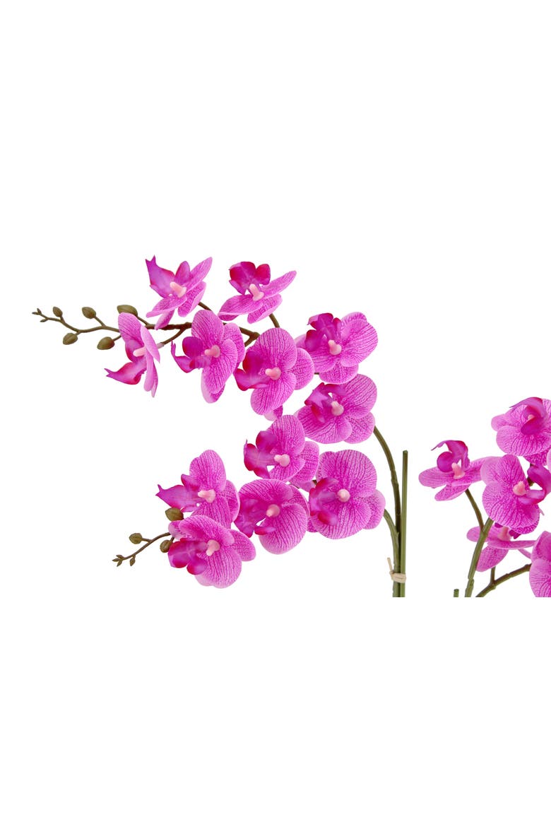 Artificial 2-Stem Phalaenopsis Pink Orchid, Alternate, color, White