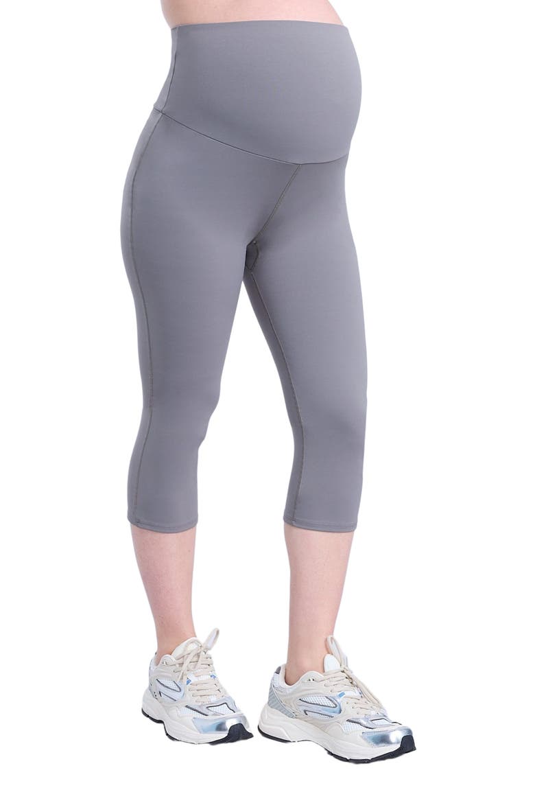 Over the Belly Active Capri Legging, Alternate, color, Heather Grey