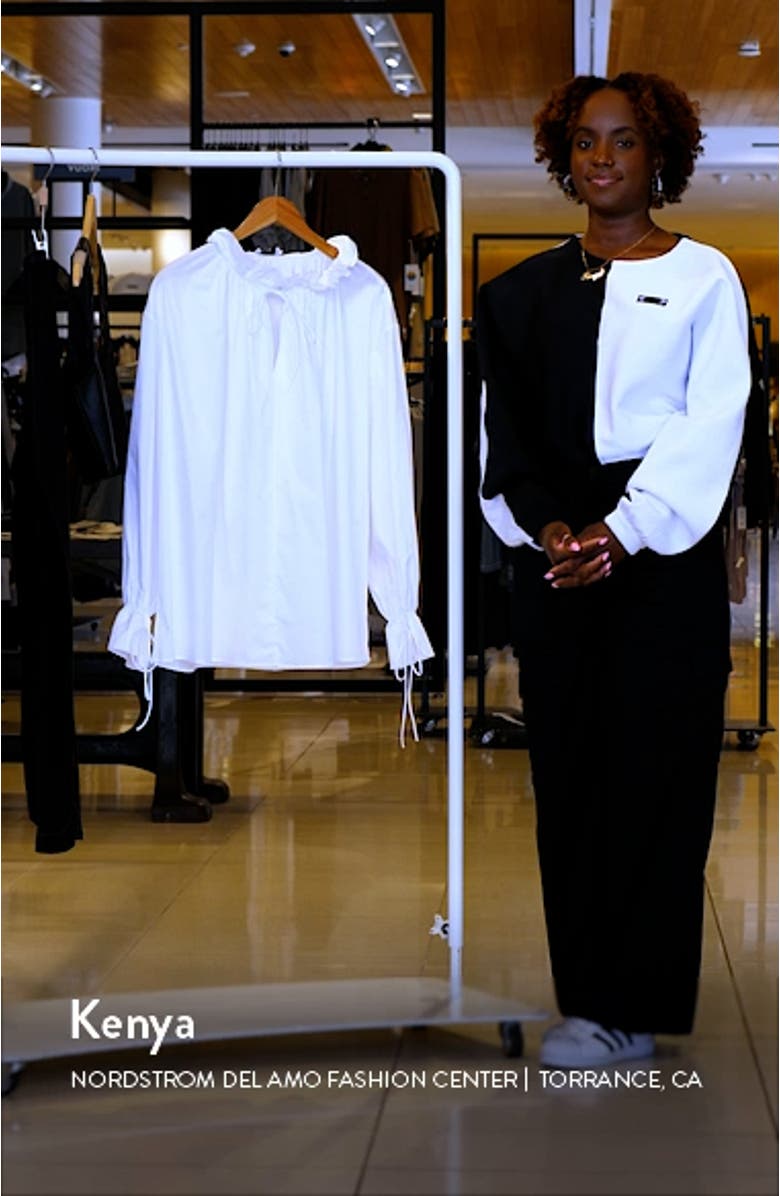 Tie Neck Poplin Top, sales video thumbnail