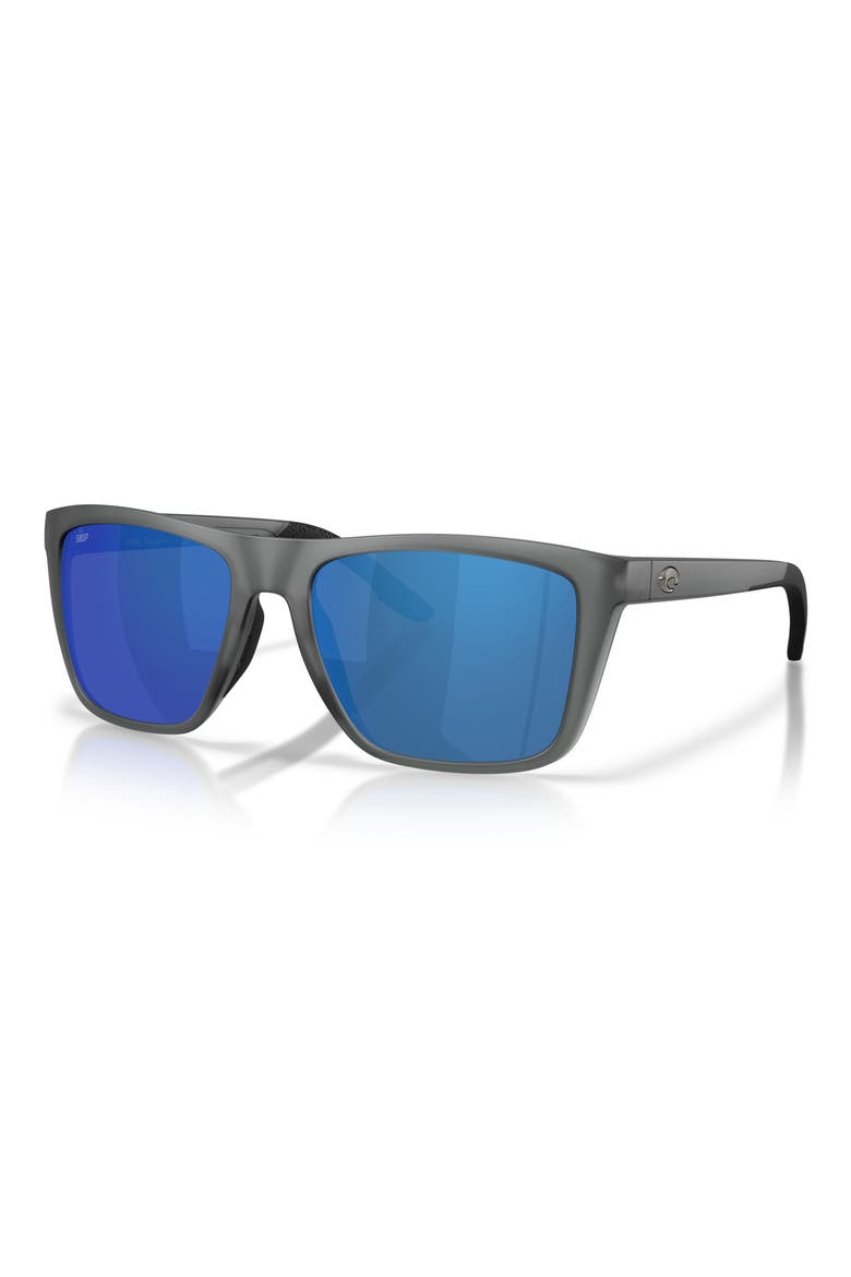 Mainsail XL 59mm Mirrored Polarized Square Sunglasses, Alternate, color, GRAY SMOKE / BLUE MIRROR 580P