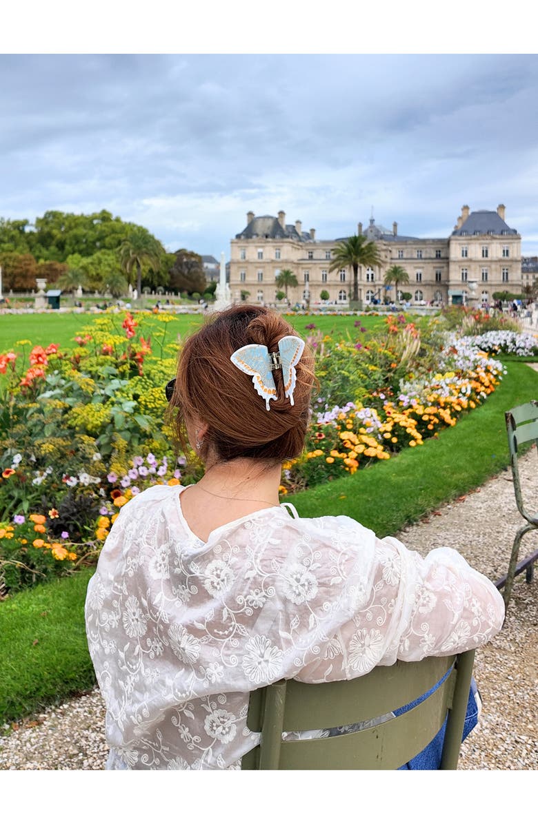 Solar Eclipse Swallowtail Hair Claw Clip, Alternate, color, Baby Blue