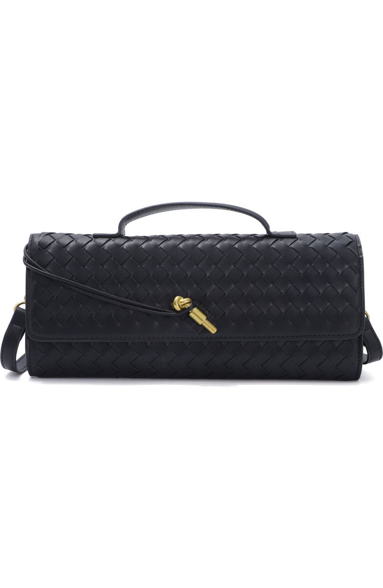 Adornia Black Woven Baguette Bag, Main, color, Black