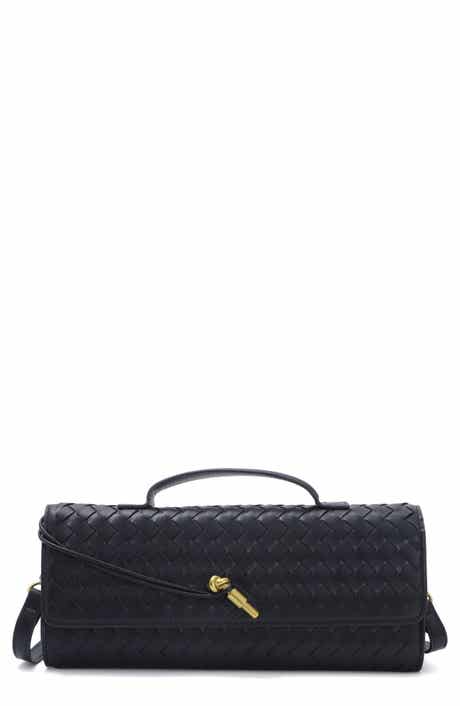 Adornia Black Woven Baguette Bag