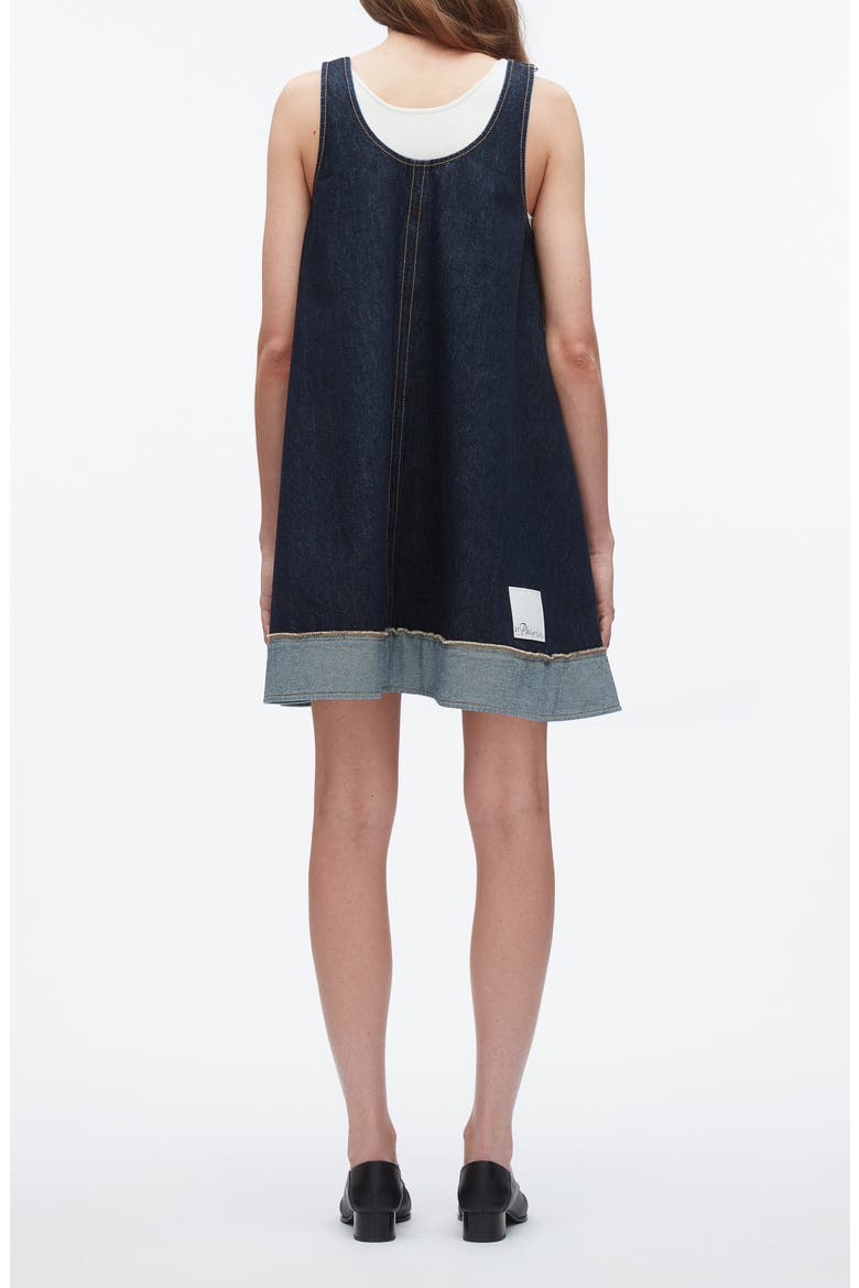 Sleeveless Trapeze Minidress, Alternate, color, DARK INDIGO
