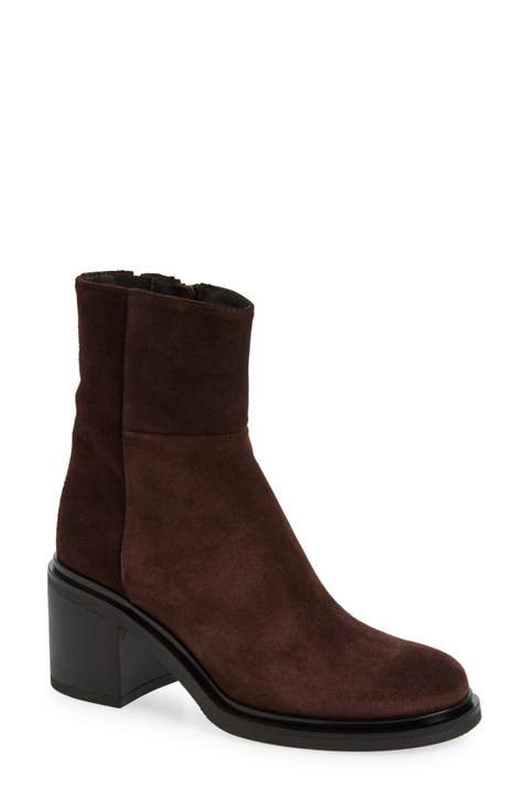 Brennen Genuine Suede Block Heel Bootie (Women)