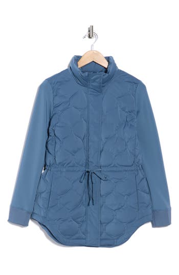 Theory City Combo Onion Quilted Jacket In Blue