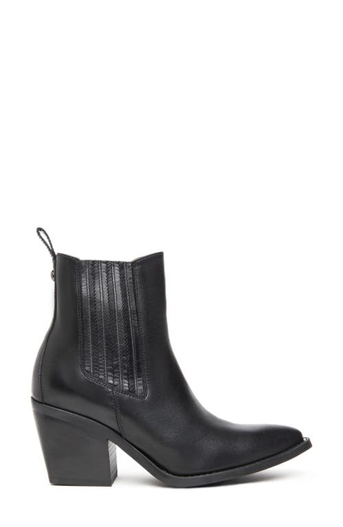 Nerogiardini Texan Leather Western Chelsea Booties In Black