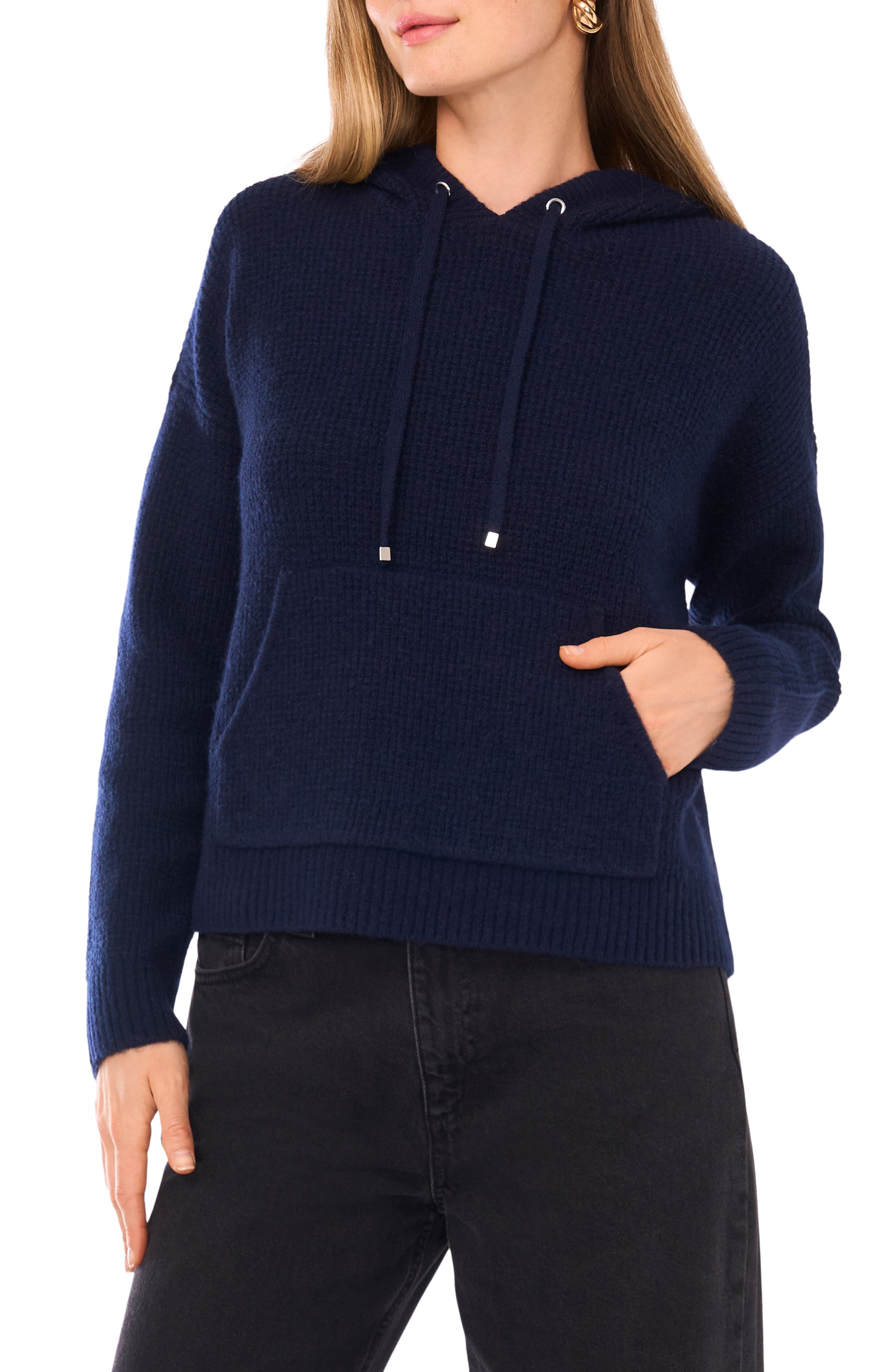 Halogen® Waffle Stitch Hooded Sweater