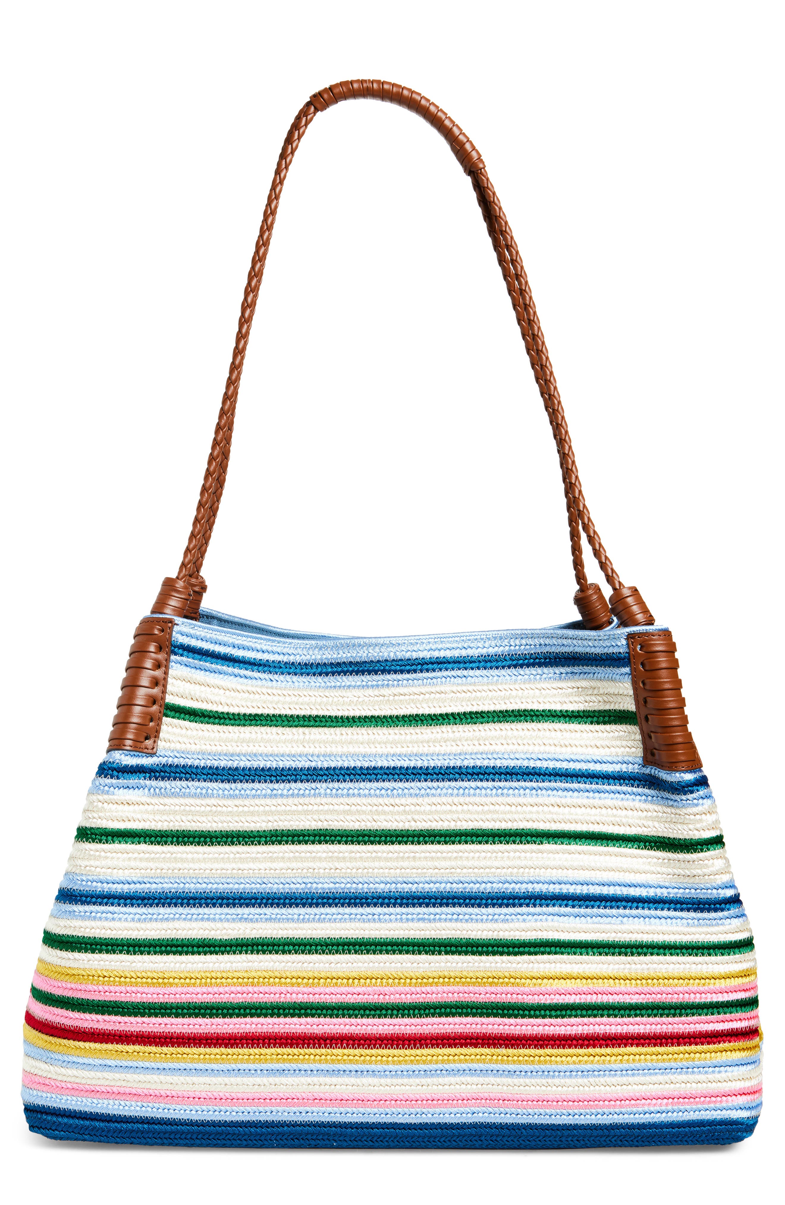 Etro Medium Libra Textile & Leather Shopping Tote, Alternate, color, 