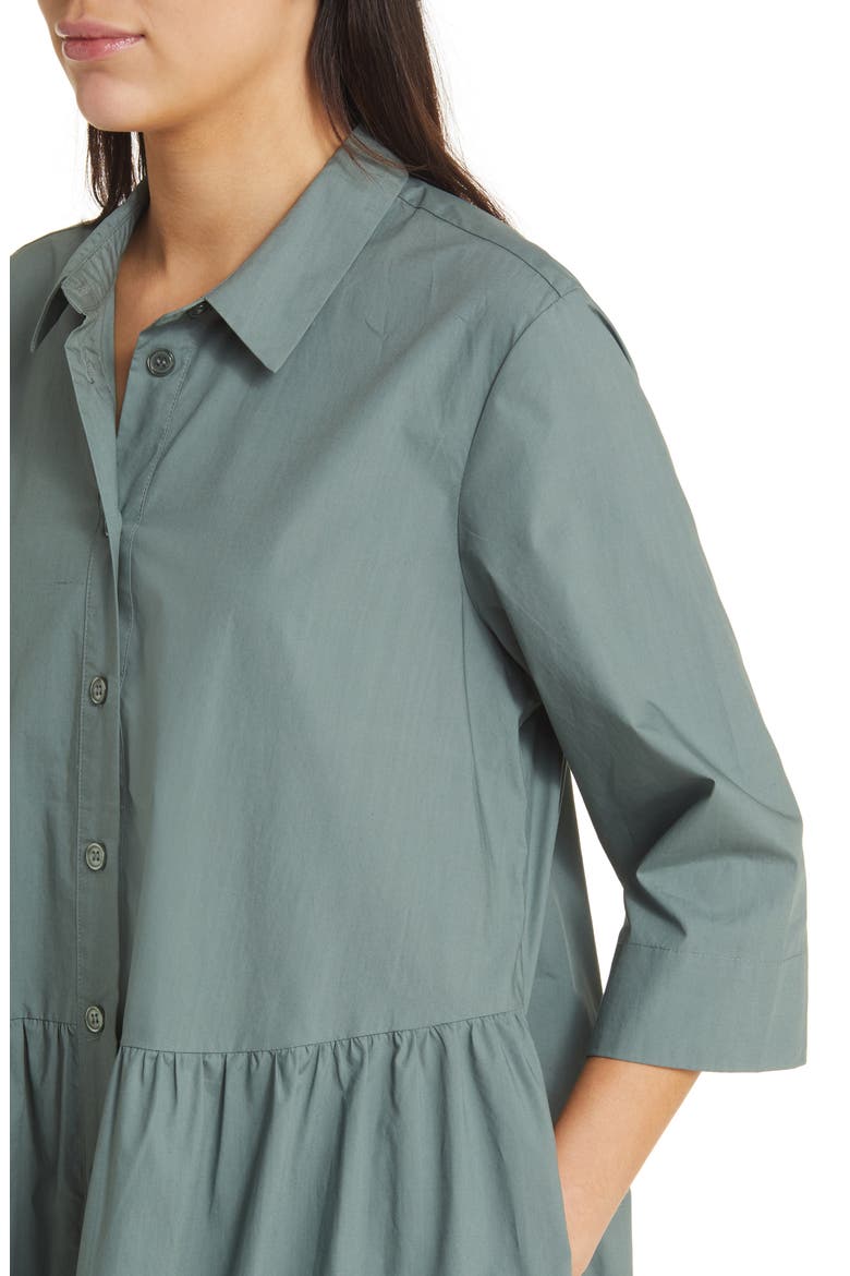 Cotton Shirtdress, Alternate, color, BALSAM GREEN