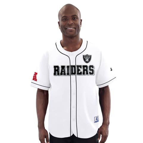 Men's Starter  White Las Vegas Raiders Relay Full-Button Baseball Jersey