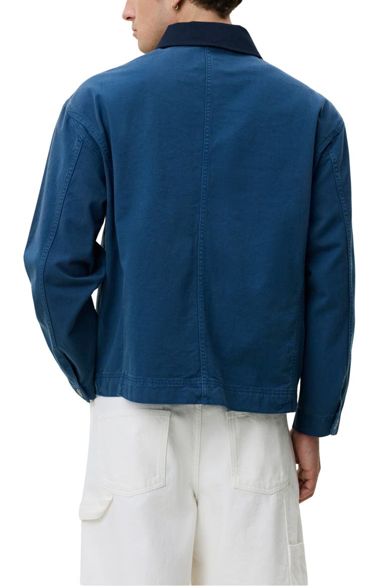 Cotton Twill Zip Jacket, Alternate, color, DARK DENIM BLUE