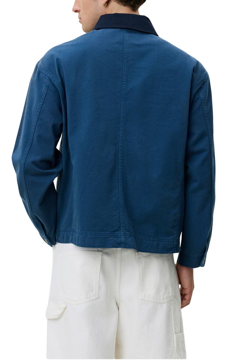 Les Deux Cotton Twill Zip Jacket, Alternate, color, Dark Denim Blue