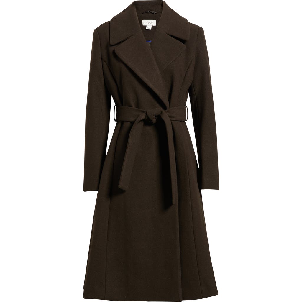 Cece Single Breasted Bow Coat In Brown