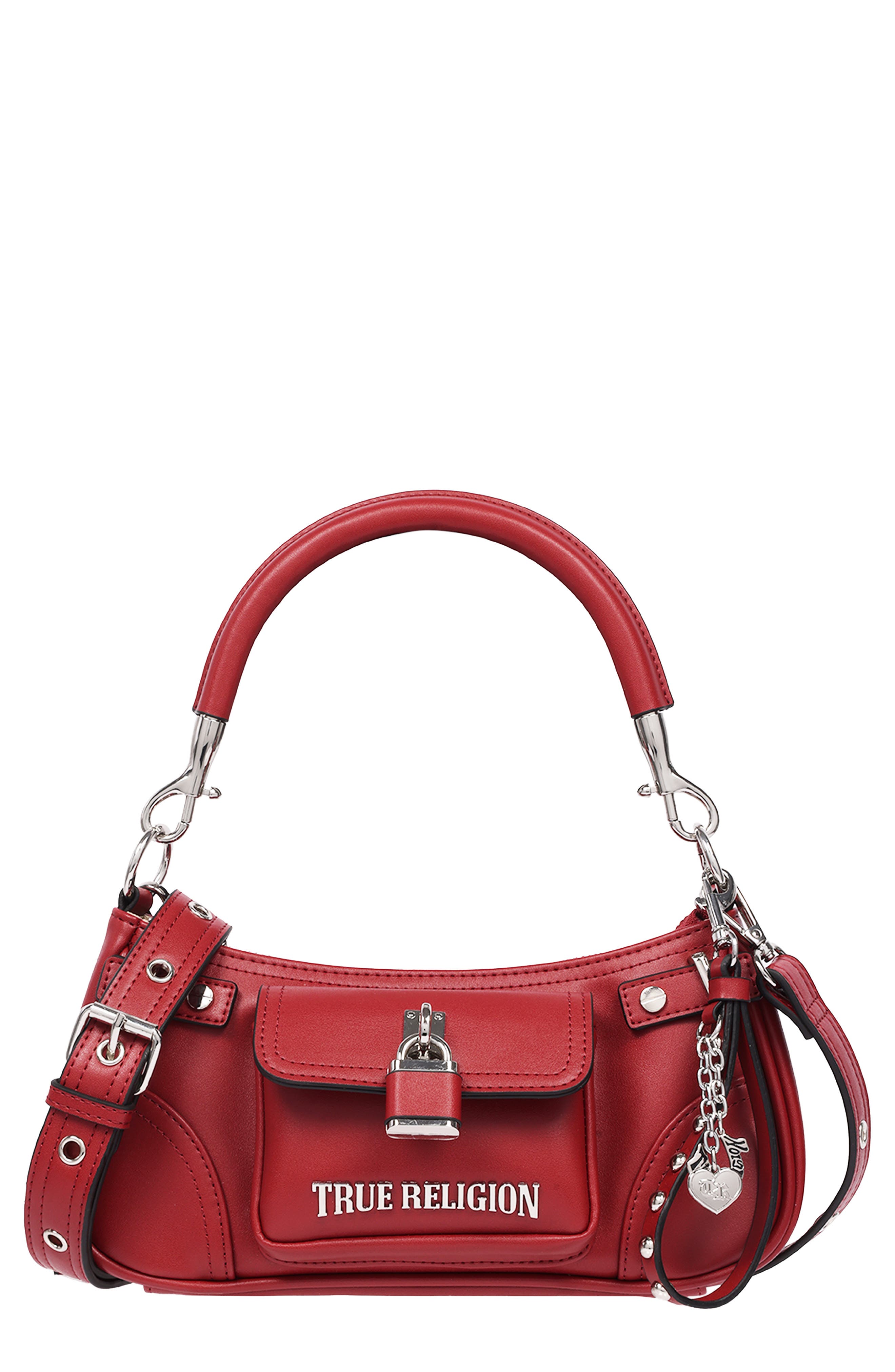 Moto Faux Leather Shoulder Bag