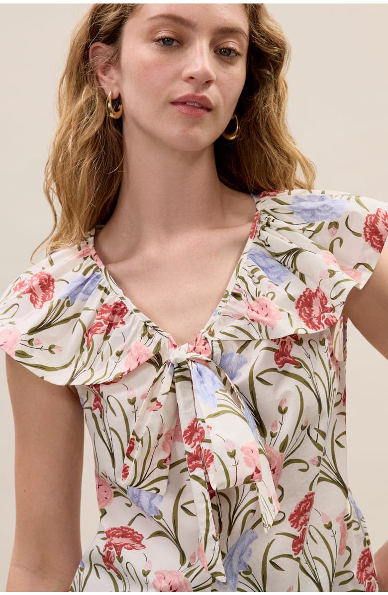 Rebecca Taylor Acosanti Floral Top, Alternate, color, Ivory Multi