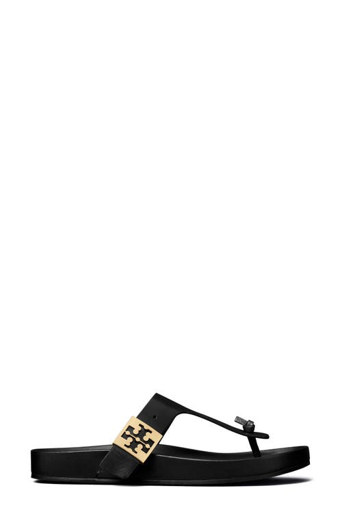 Tory Burch Leather Thong Sandals In Black