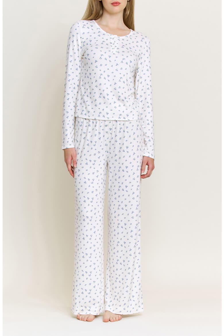 Blissful Pointelle Pajamas, Main, color, IVORY DITSY