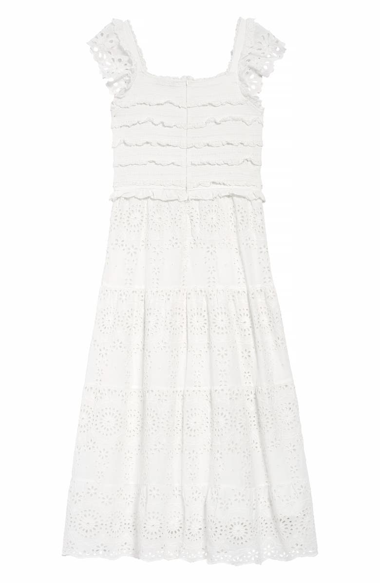 Sea Daisy Smocked Cotton Eyelet Dress, Alternate, color, 