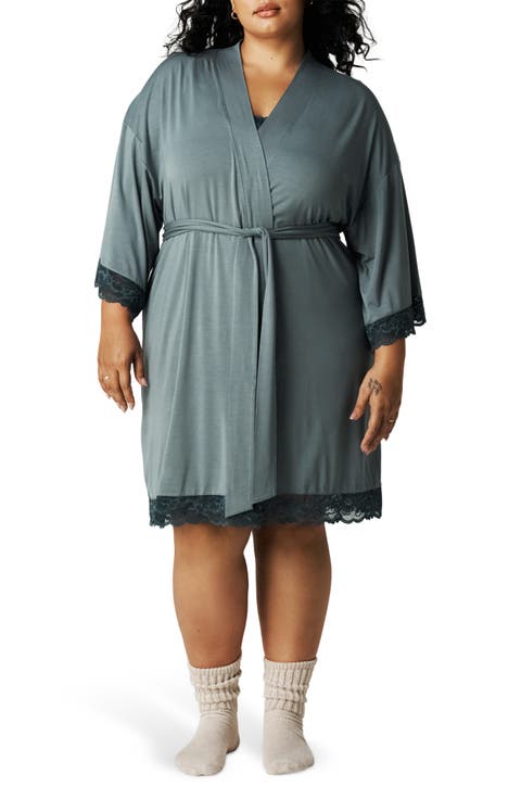 Lace Trim Robe (Regular & Plus)