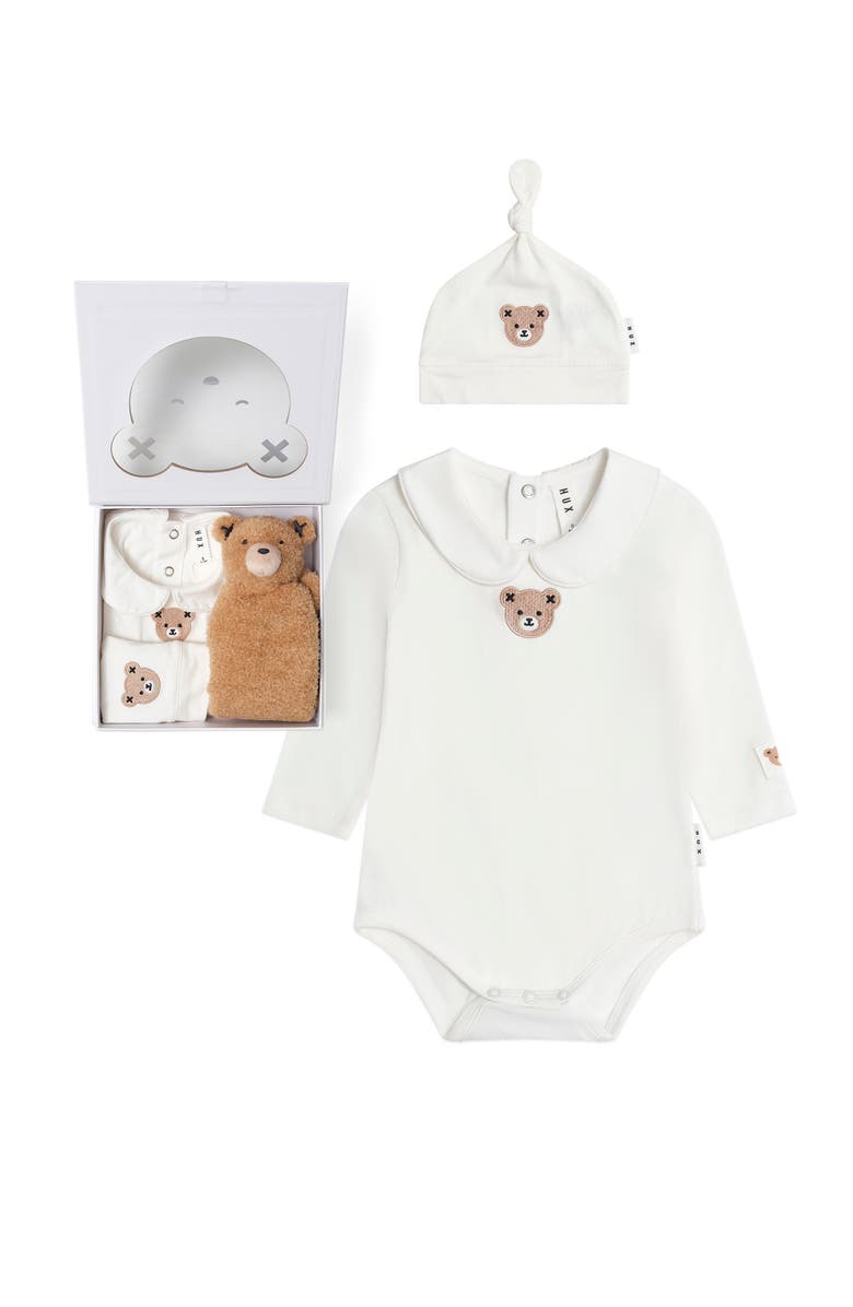 Huxbaby Baby's First Gift Set - Romper, Hat, Comforter, Main, color, Almond Milk