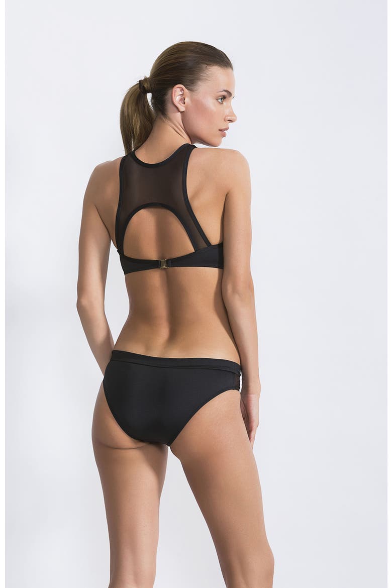 Translucent Mesh Overlay Athletic Bikini Set, Alternate, color, Black