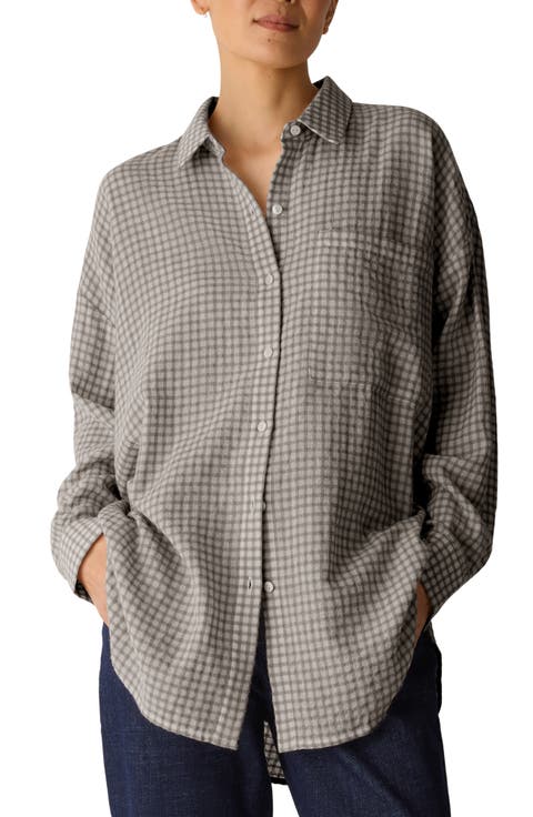 Classic Collar Longline Button-Up Shirt