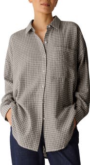 Eileen Fisher Classic Collar Longline Button-Up Shirt
