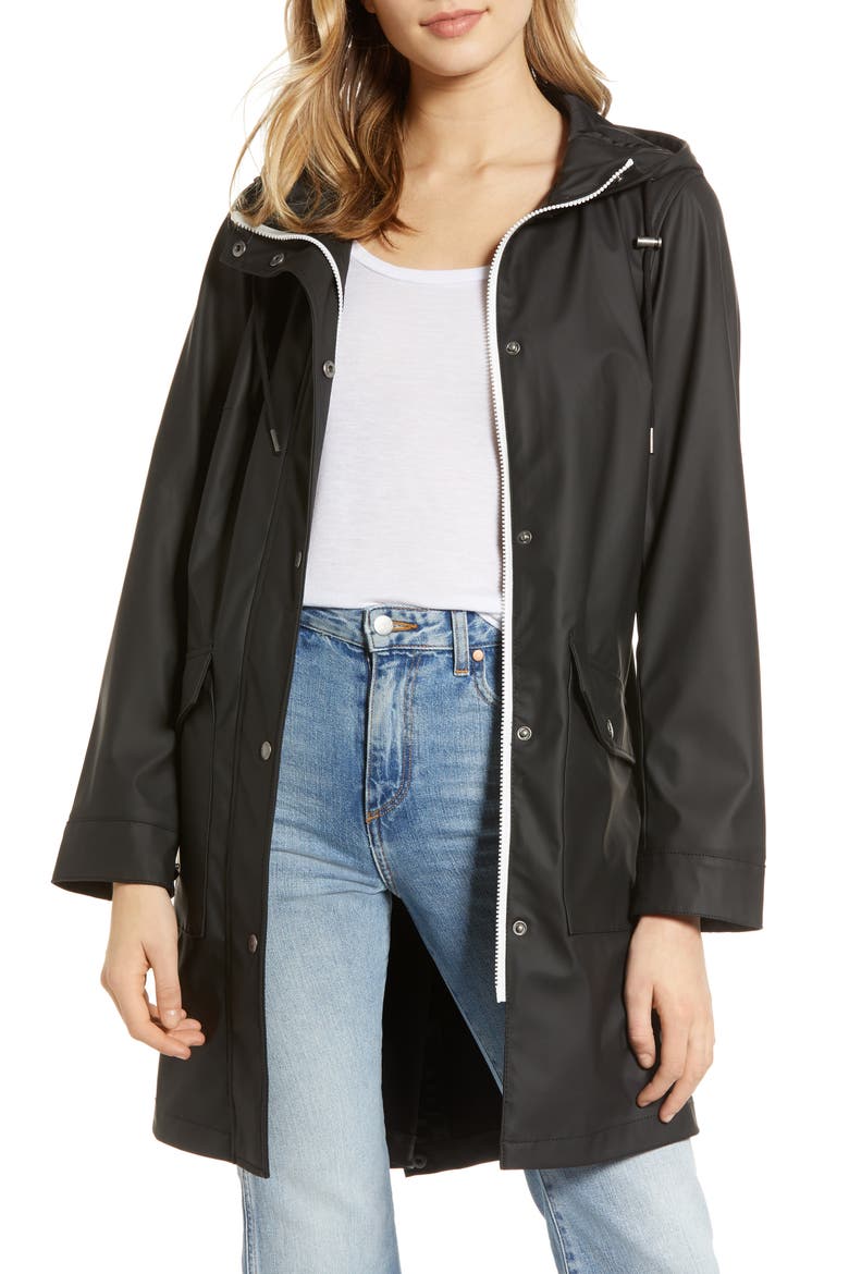 Levi's® Water Repellent Lightweight Hooded Parka, Main, color, BLACK