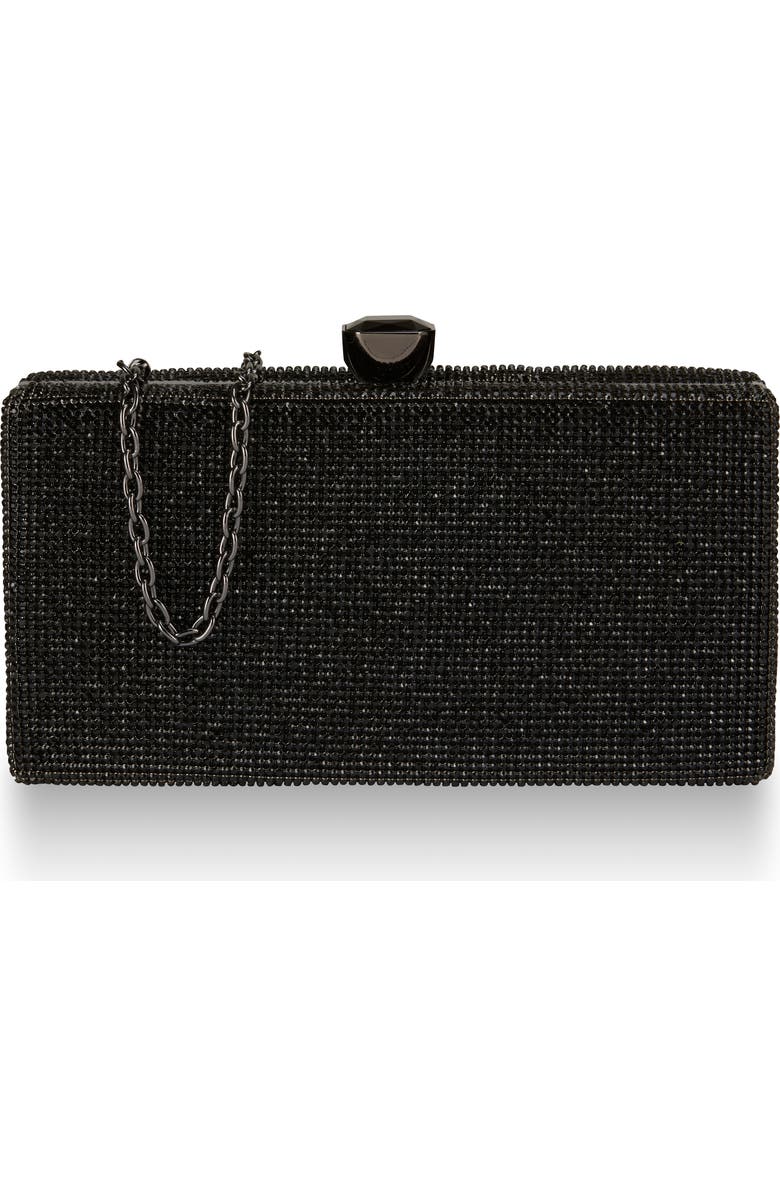 Whiting & Davis Olivia Crystal Top Minaudiere, Alternate, color, Black