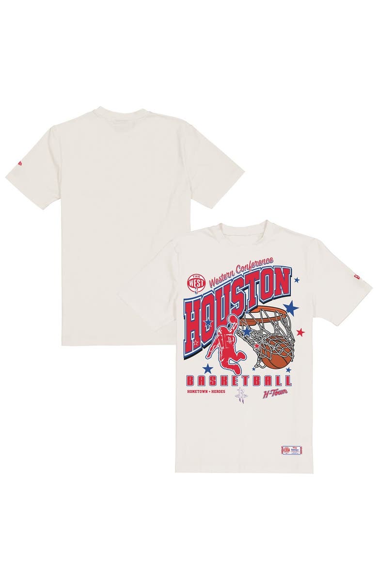 New Era Men's New Era  Cream Houston Rockets Oversized City Edition Remix Vintage T-Shirt, Main, color, Cream