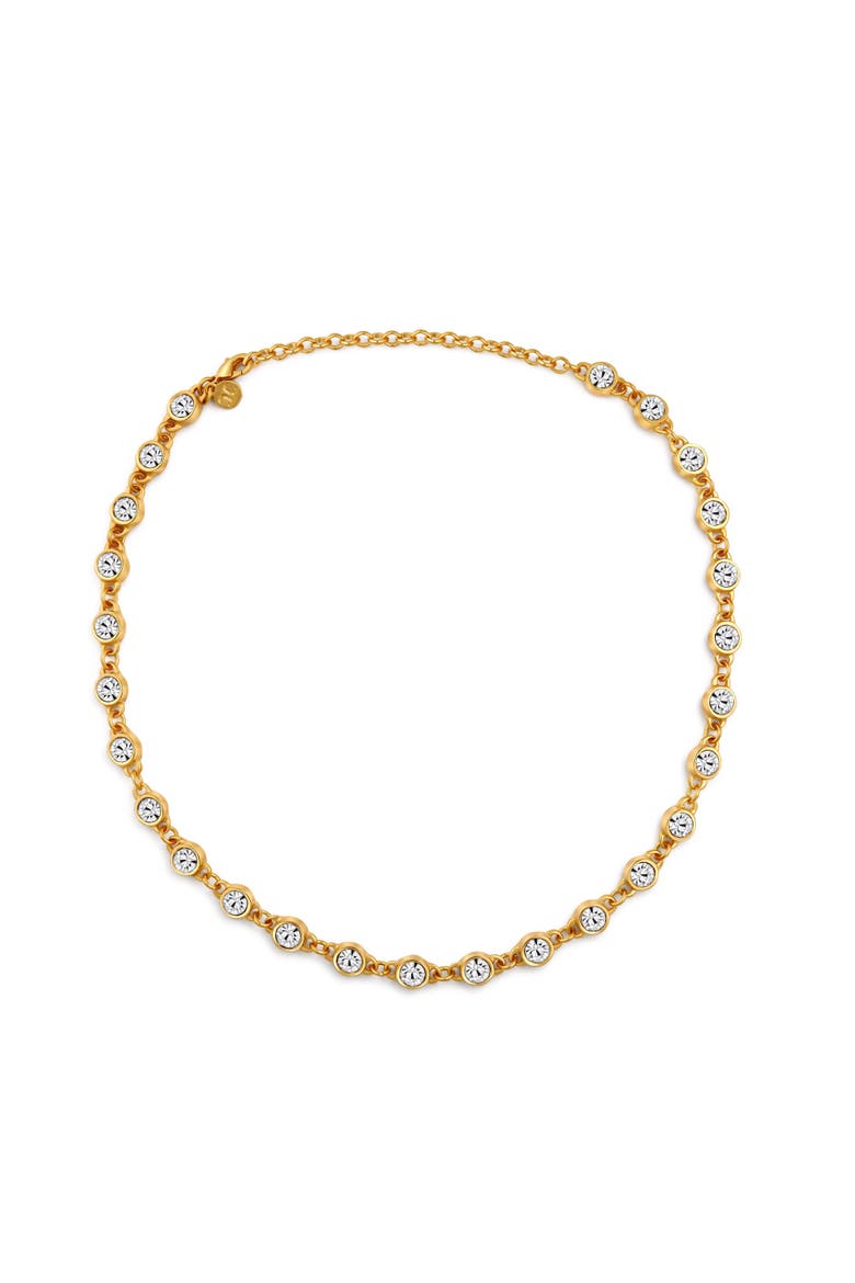 Bezel Set Choker with Crystal Stones, Main, color, Gold