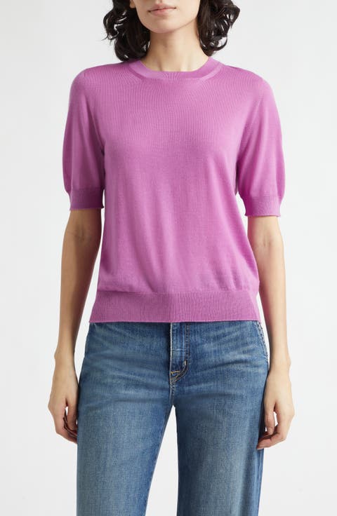 Honor Short Sleeve Cashmere Crewneck Sweater