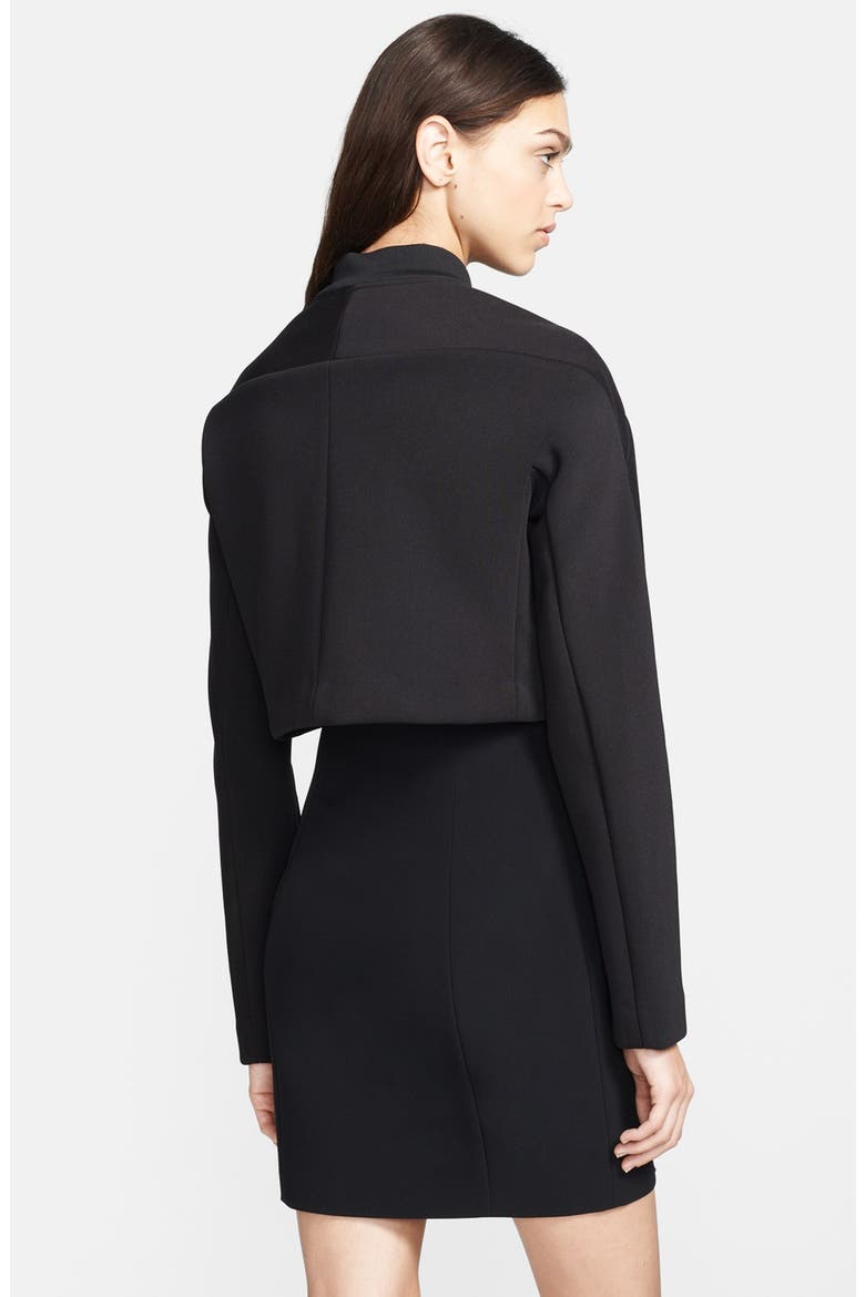 T by Alexander Wang Crop Neoprene Bomber Jacket, Alternate, color, BLACK