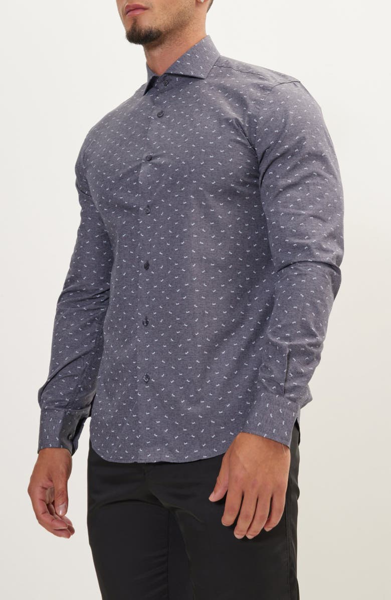 RON TOMSON Print Cotton Dress Shirt, Alternate, color, 